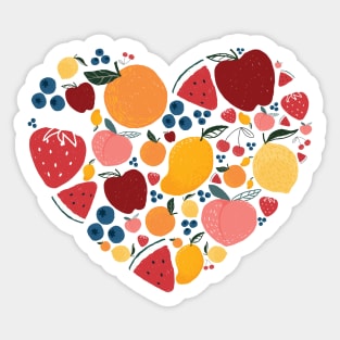 Fruits love heart Sticker